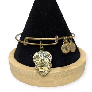 Alex & Ani 2016 Calavera Gold Tone Skull Copper Charm Bracelet
